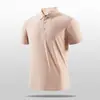 Camiseta de Manga Corta para Hombre Verano 2025 Nueva Camiseta Polo de Negocios Delgada Sin Marcas de Seda de Hielo para Hombre Top