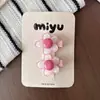 Pinza para el pelo de flor de gelatina transparente dulce estilo coreano, Accesorio para el pelo de horquilla con flecos florales a cuadros para primavera y verano