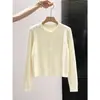 Casaco de malha com botões e padrão torcido para mulheres, novo estilo outono e inverno, top de malha elegante e macio, cardigã curto suave