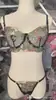 Conjunto Sexy de Ropa Interior de Dos Piezas con Sujetador de Aro de Una Sola Capa y Tanga con Estampado Floral Pequeño Venta Directa de Fábrica Suministro de Exportación