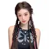 Tranças para Peruca de Mulher, Rabos de Cavalo, Mechas Doces e Descoladas, Cabelo Trançado, Tranças Longas, Rabos de Cavalo Duplos, Tranças Desarrumadas, Tranças Boxeadoras Coloridas Sexy
