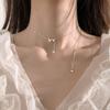 Collar con borlas de mariposa en plata de ley S925 para mujer, elegante y dulce, con cadena de clavícula, elegante, ligero y de lujo, de alta gama.