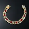 Pulsera pulsera de hebilla de 8 caracteres estilo hip-hop europeo y americano para hombre y mujer, personalidad de tendencia genial, llena de diamantes, pulsera de joyería de amor