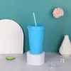 Taza de pipeta de color caramelo de moda para redes sociales, superventas, sin bordes, taza de pipeta de plástico americana con tapa, taza de agua al por mayor