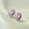 Brincos Ovais de Zircônia Colorida de Luxo Leve e de Alta Qualidade, Liga de Cobre Microincrustada com Zircônia, Pino de Prata S925, Brincos Exquisitos e Versáteis
