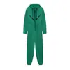 Venta Caliente Transfronteriza 2024 Amazon Ebay Deportivo Casual para Mujer Mono con Cremallera Decorada y Capucha Traje de una Pieza
