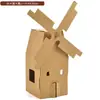 Casa de Cartón Hecha a Mano para Niños DIY Creación Ecológica de Cartón Cabaña Modelo de Ensamblaje de Caja de Papel Paquete de Materiales de Casa de Papel para Jardín de Infancia