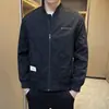 Chaqueta Casual Estilo Coreano con Cuello de Béisbol para Hombre Primavera y Otoño Simple Ajustada Ropa Exterior Chaqueta Versátil Moda Chaqueta Delgada