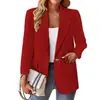 Traje Casual de Color Sólido con Solapa, Corte Delgado, Botón Único, Elegante Blazer para Mujer, Nueva Moda Europea y Americana 2026