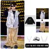 Traje de Hip-hop para Niños Niños Nuevo Lentejuelas Disfraz de Performance de Tambores Niñas Atractivo Disfraz de Baile Otoño e Invierno Calle Frita