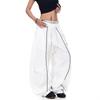 Pantalones Paracaídas Deportivos Retro Americanos para Mujer, Holgados de Cintura Alta Adelgazantes, Pantalones de Pierna Ancha Jazz Hip-Hop, Pantalones Casuales Scimitar para Street Dance