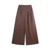 Pantalones de Cintura Alta Estilo Minimalista Pantalones de Primavera Otoño Temprano 2026 Pantalones de Pierna Ancha Vintage Pantalones de Vestir Fluidos Pantalones Largos Distribución al por Mayor
