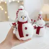 Muñeco de Nieve Navideño de Espuma Rellena Adornos de Escritorio Bufanda Roja Muñeca Linda Decoración de Ambiente para Ventana