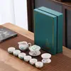 Juego de Té Portátil para Viaje Tetera Ding Kiln Gaiwan Taza de Té Bandeja de Té Taza Rápida Logo de Empresa Regalo Souvenir Juego de Té