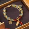 Año del Conejo Nuevo Exquisito Pulsera de Conejo de Alto Valor Tejida a Mano Ajustable Marca de la Suerte Regalo de Cumpleaños