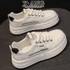 Tenis Blancos de Piel Genuina para Mujer, Tenis de Suela Gruesa que Aumentan la Altura, Nuevos Zapatos de Otoño 2026, Zapatos Deportivos Casuales Versátiles para Mujer