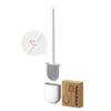 Cepillo de Inodoro de Silicona para Hogar Simple sin Ángulos Muertos sin Perforación Set de Baño Montado en Pared Cepillo de Inodoro