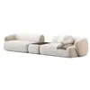 Sofá Curvo Estilo Crema Wabi-Sabi Qiyu Sofá Combinado Plano Grande para Sala de Estar Hotel Esquina Mueble de Diseñador