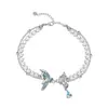 Pulsera de Mariposa Esmaltada Azul Francés para Mujer Versátil de Moda Dulce Pulsera de Perlas de Imitación Joyería de Nicho de Alto Valor