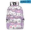 Mochila 3D Nueva Estampada Perímetro Sanrio Kuromi Kuromi Mochila Gran Capacidad Mochila Estampada Completa