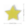 Pegatinas de tela con forma de estrella de cinco puntas en color, venta al por mayor, accesorios para ropa, zapatos y sombreros, parches bordados, pegatinas de tela, sellos de bordado por computadora.