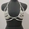 Skl000175 Chaleco de Bikini de Perlas Multicapa Cadena Corporal Hueca sin Espalda Traje con Sujetador de Perlas de Moda