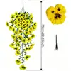 Hojas de eucalipto amazónico, pensamiento tricolor, phalaenopsis, flores artificiales, flores falsas para decoración del hogar y bodas, arreglos florales de exterior