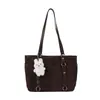 Bolso tote de gamuza moderno para mujer, textura vintage, bolso de hombro para el trabajo, lindo y femenino, bolso de mano de gran capacidad