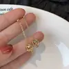 Brincos de Metal com Nó, Modernos e Versáteis, Nó Concêntrico Frontal e Traseiro Usáveis Brincos com Corrente Destacável para Mulheres