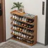 Zapatero de Madera Simple para Uso Doméstico, Estante de Almacenamiento Multicapa para Entrada de Dormitorio, Zapatero de Bambú para Viviendas de Alquiler