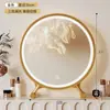 Espelho de Maquiagem LED Inteligente de Mesa com Luz Espelho de Penteadeira para Quarto de Meninas Espelho Redondo de Mesa para Dormitório de Estudantes