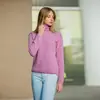 Nueva Colección Otoño e Invierno 2026 para Mujer en Tejido de Cachemira, Suéter de Cuello Alto Acanalado 100% Cachemira