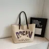 Bolsa Tote de Lona de Grande Capacidade para Mamães com Alça de Ombro para Mulheres 2026 Nova Bolsa de Tecido Casual para Senhoras Bolsa de Compras Bolsa Tote