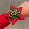 Navidad círculo pop pequeño regalo decoración mayoreo pulsera de asta de felpa regalo navideño niños círculo de aplausos mujeres
