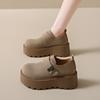 Mocasines Slip-On de Plataforma para Mujer, Estilo Birkenstock, Suela Gruesa, Zapatos Nuevos Versátiles que Aumentan la Altura para Mujeres Bajitas, Otoño 2025, Blanco