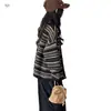 Nuevo Conjunto de Suéter Rayado Casual de Otoño para Niñas, Abrigo Cardigan Tejido Estilo Perezoso, Pantalones de Cuero para Estudiantes, Pantalones Cortos