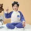 Niños Niñas Niños Talla Mediana y Grande 2025 Invierno Felpa Sudadera Cálida para Casa Coral Terciopelo Lindo y Cómodo Conjunto de Pijama