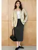 Blazer Elegante de Acetato de Alta Qualidade para Mulheres Outono 2026 Novo Estilo Jaqueta de Terno Peça Única para o Trabalho Roupas Slim Fit