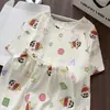 Comercio Exterior Venta al por Mayor Pijamas para Mujer Verano Algodón Nube Popular Cuello Redondo Versión Coreana Dibujos Animados Dulce y Linda Niña Ropa de Casa Moderna