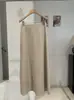 Falda midi de línea A estilo minimalista coreano KEKEZOON para mujer, color liso, de cintura alta, adelgazante, falda versátil 8709