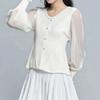 Suéter de Punto Cuadrado Estilo Occidental para Mujer 2026 Otoño Estilo Coreano Holgado Elegante de Punto de Botón Único Top de Empalme