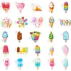 50 Dulces Pegatinas de Helado de Verano con Pequeños Asas Fáciles de Arrancar, Decoración para Diario de Postres de Paleta Materiales DIY