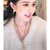 Collar con colgante de calabaza de Buda con incrustaciones de diamantes, accesorios dorados DIY del mismo estilo de Wei Xue, se puede abrir y cerrar, cadena de suéter de estilo chino nuevo para mujer