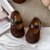 Sapatos Mary Jane de Couro com Estampa de Leopardo Retrô para Meninas 2026 Primavera e Outono Sola Macia Sapatos de Princesa Versáteis Sapatilhas para Bebê Menina