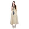 Vestido Chaleco Casual de Verano sin Mangas con Estilo para Mujer Tallas Grandes, Estilo Perezoso Vintage, Diseño Holgado con Bolsillo, Vestido Largo Adelgazante para Vacaciones