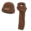 Chapéu Luvas Cachecol Conjunto de Três Peças com Logo Personalizado Inverno Outdoor Veludo Quente Proteção para Orelhas Acessório de Cabeça Chapéu de Lã Tricotado