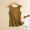 Camisola de modal para mulheres, primavera e verão, fina, justa ao corpo, blusa base versátil, tecido canelado, top de peça única emagrecedor