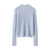Novo Estilo Outono/Inverno 2025 Suéter de Malha 100% Caxemira Gola Alta Meia Manga Feminino Slim-Fit Suéter Macio de Caxemira