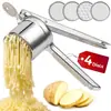 Prensador de Acero Inoxidable con Mango de Silicona para Puré de Patatas Herramientas de Cocina Prensa de Patatas Gadgets de Cocina