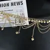 Cadena de Cintura de Metal con Corazón y Perla Estilo Europeo y Americano Cadena de Estrella Femenina Moda de Nicho Accesorios de Cadena Corporal con Borla y Mariposa para Mujer